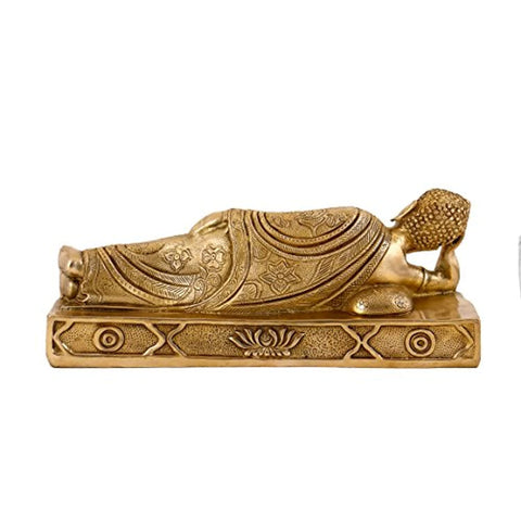 Brass Resting Lord Buddha Idol Murti Statue