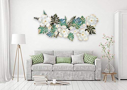Metal 3D Multicolor Flowers leaf Wall Hanging showpiece