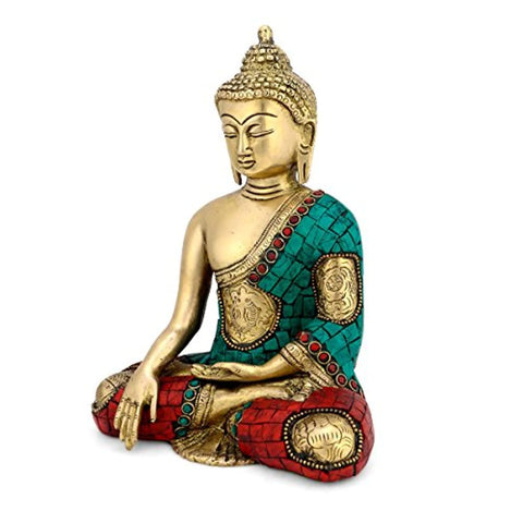 Brass Bhumisparash Astmangal Pose Buddha Idol Statue