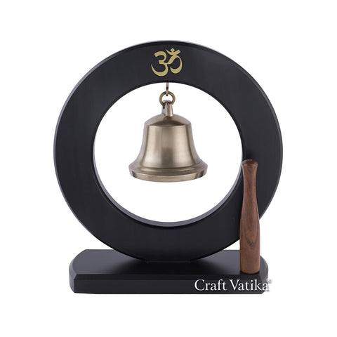 Hanging Om Brass Bell with Mallet