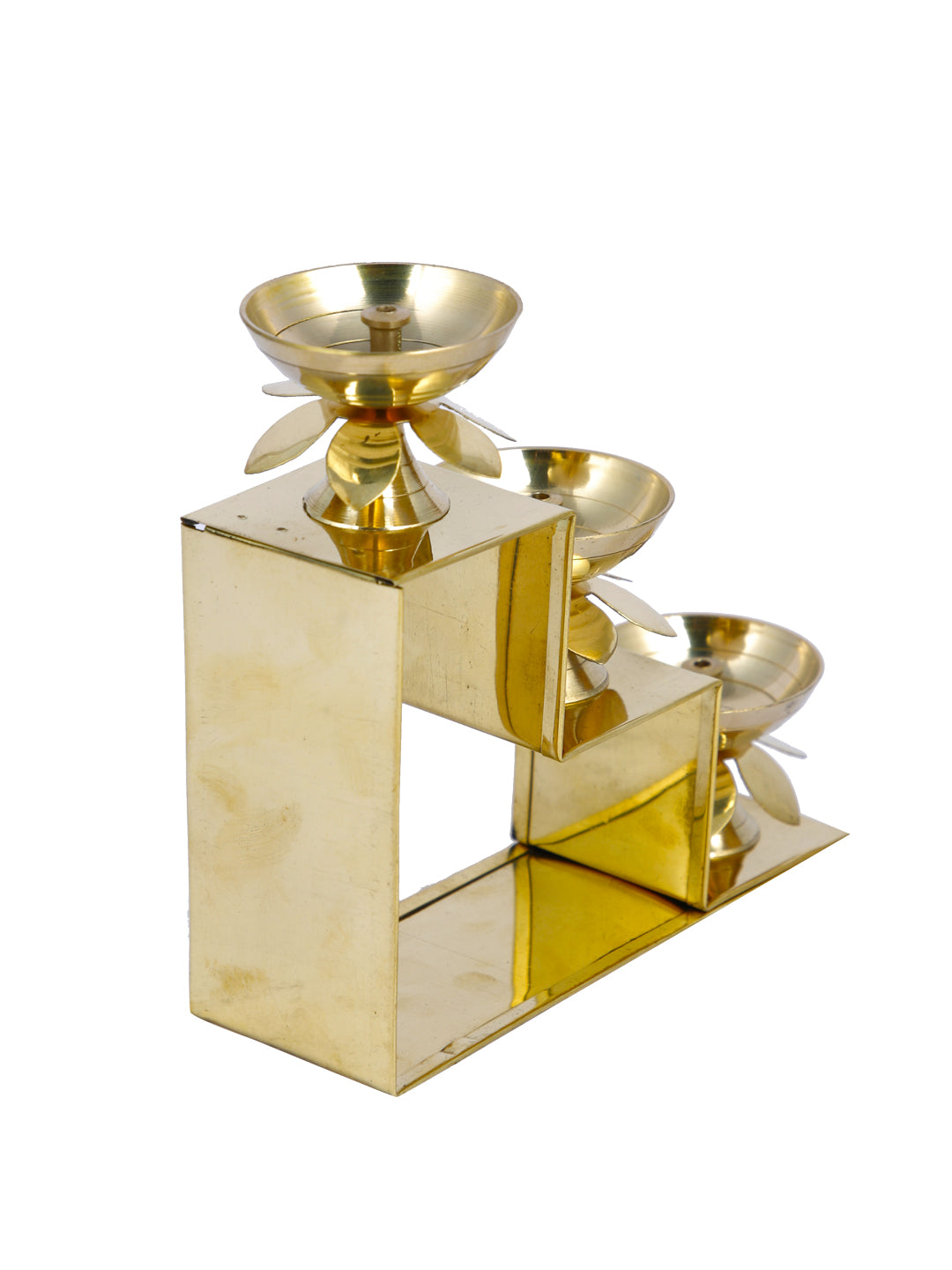 Brass Lotus Diya Piller Stand 3 Step Diya DFBS440