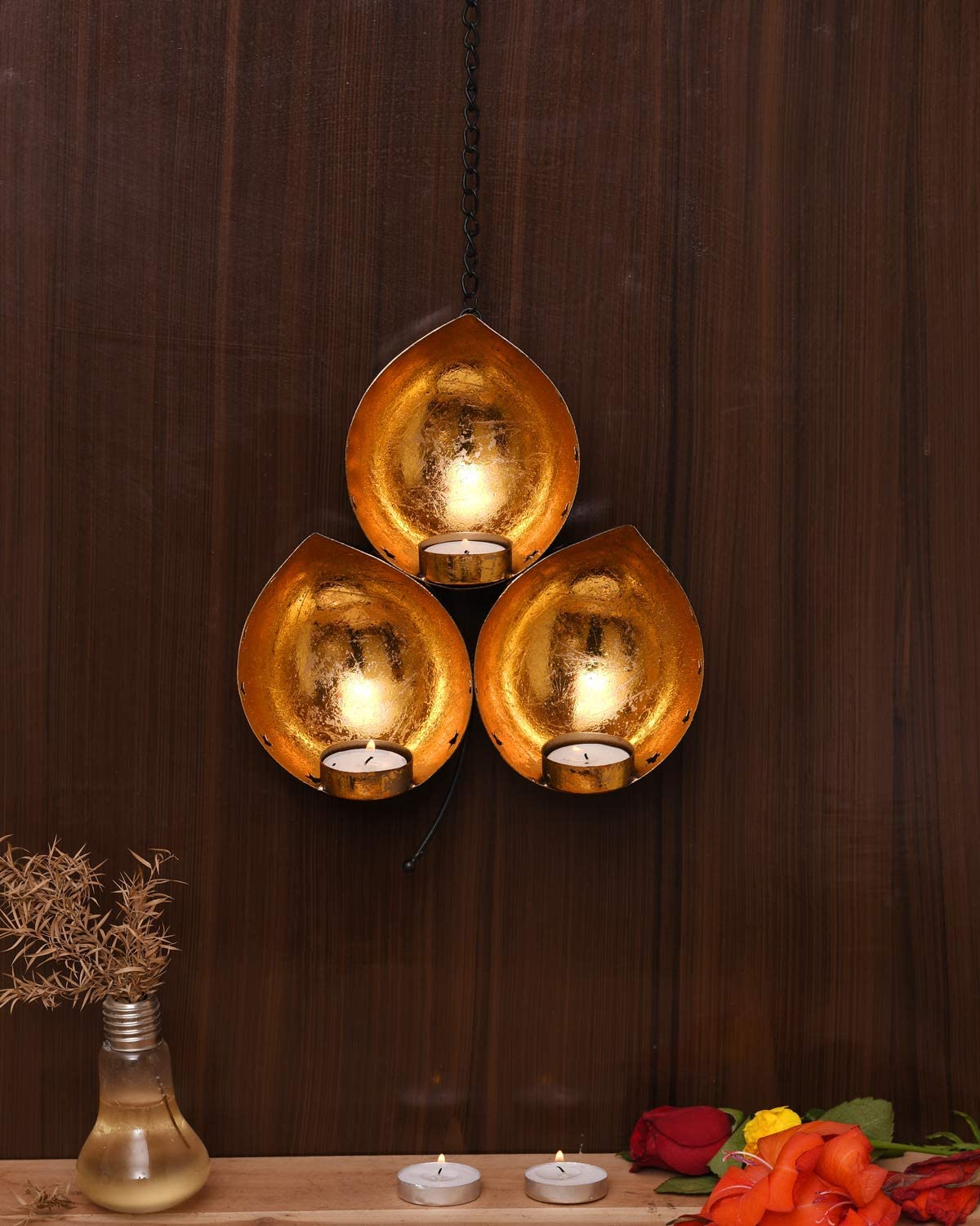 Iron Eye Shaped Wall Sconce Votive Tealight Holder