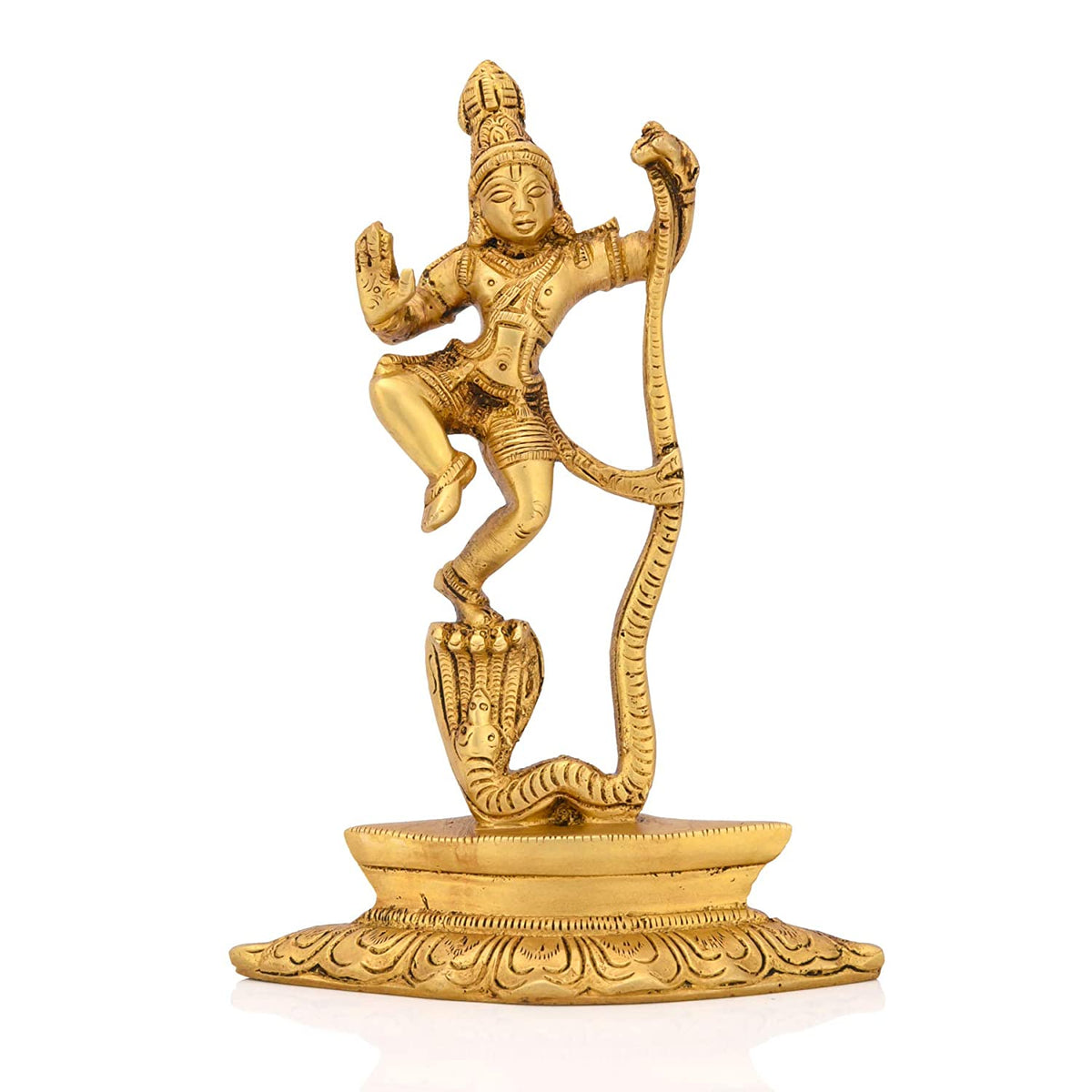 Buy Krishna Dancing on Kiya naag brass idol 18 –