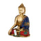Earth Touching Brass Lord Buddha Idol Statue, 9.5X8X5.5,Depth,Multicolour-Bts217