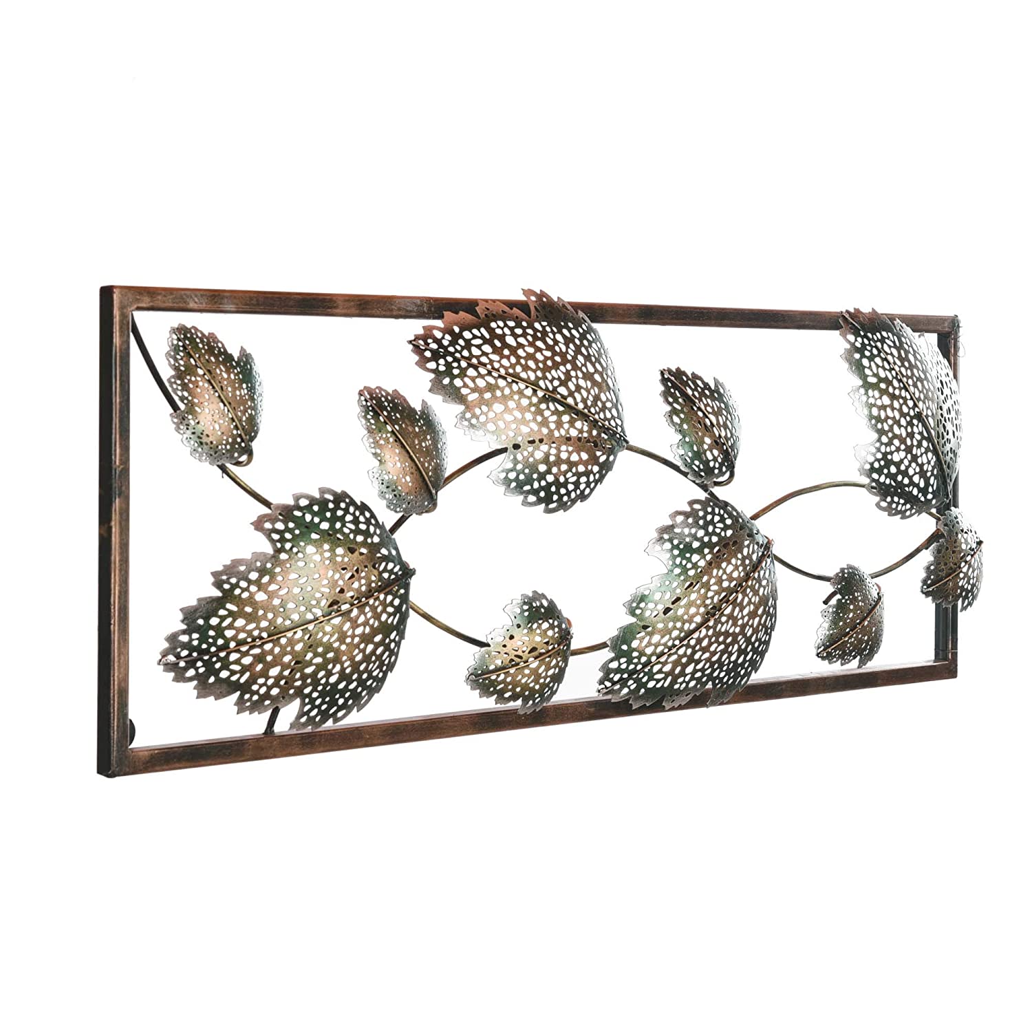 Metal Leaf Frame Mounted Wall Art Decor Showpiece