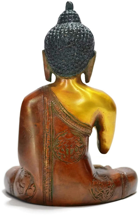 Brass Ashtamangala Buddha Idol Showpiece Statue Bbs298