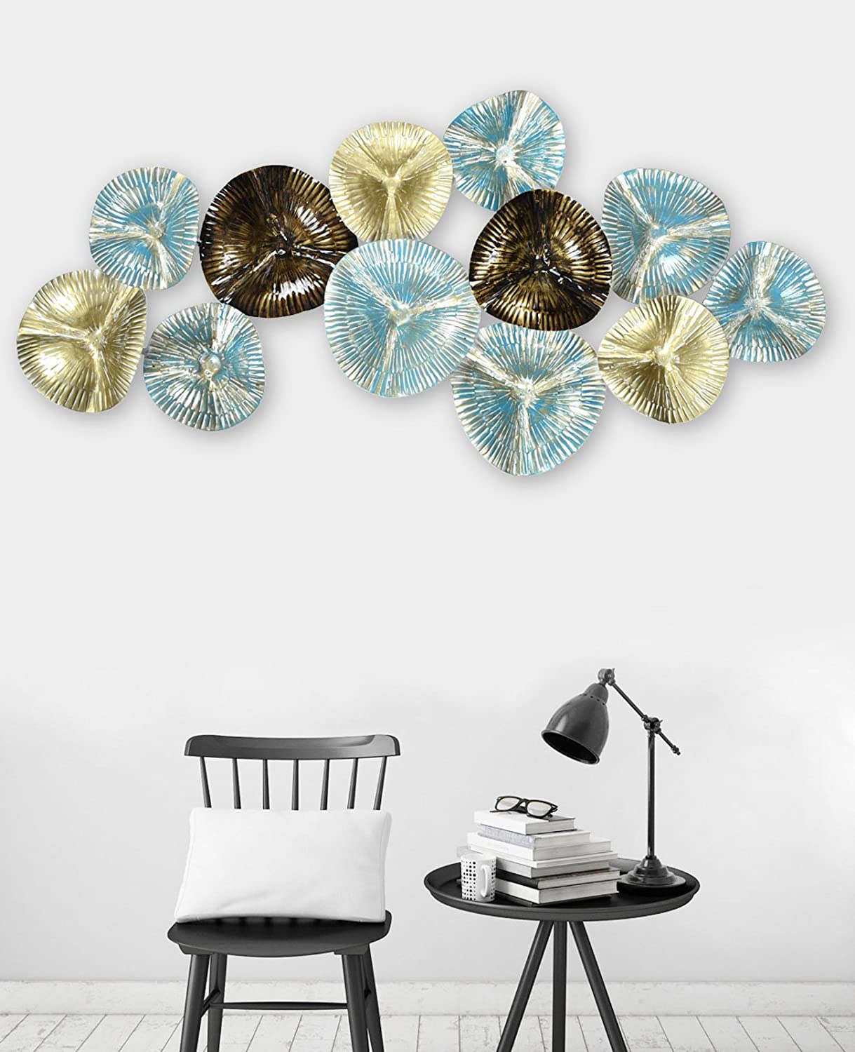 Metal Sun Burst Large 3D Circles Plates Wall Hanging