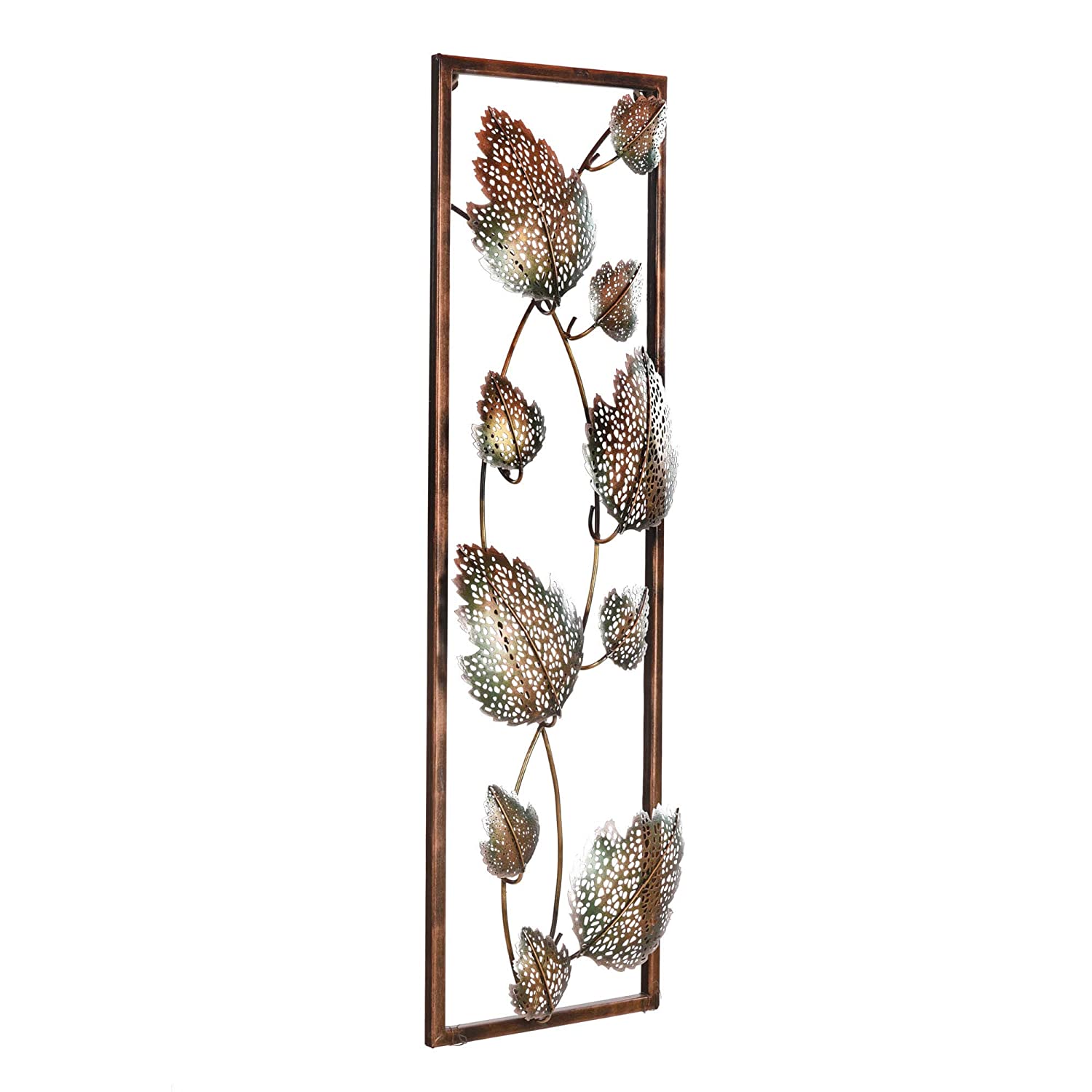 Metal Leaf Frame Mounted Wall Art Decor Showpiece