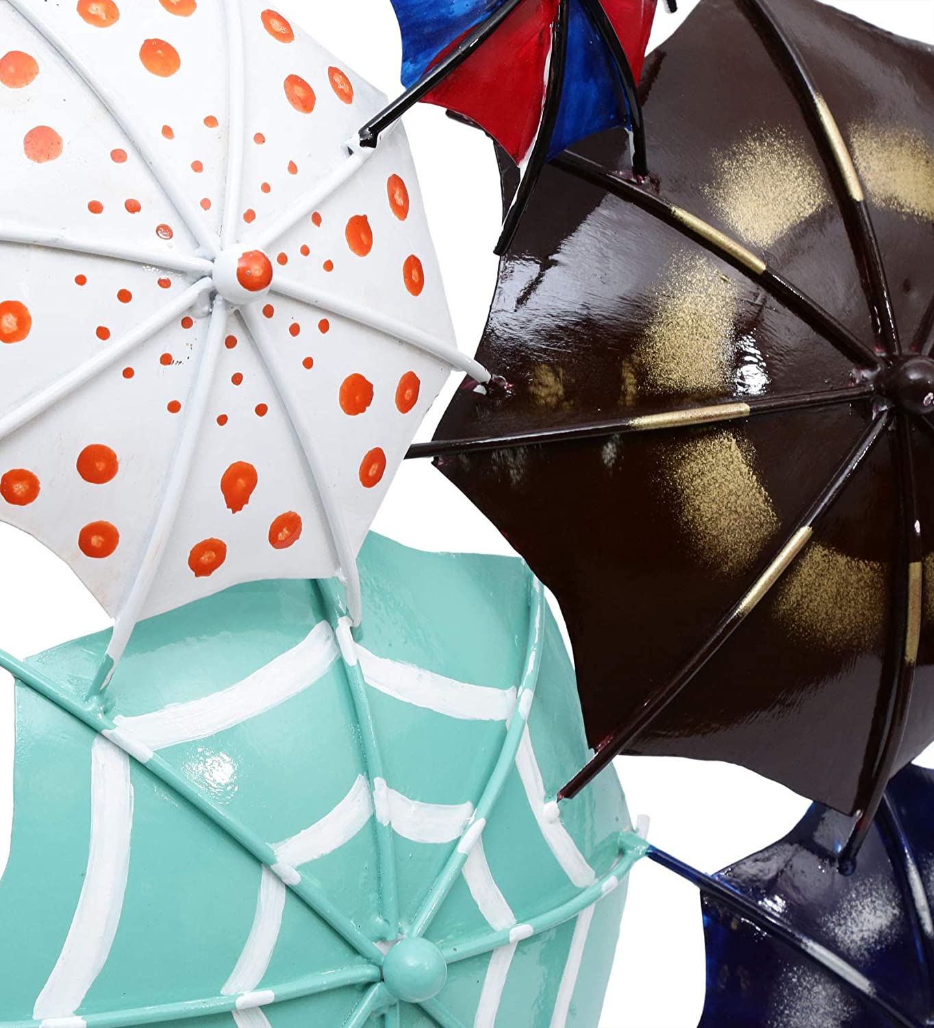 Iron Multicolor 3D Umbrella Wall Hanging Decor Showpiece