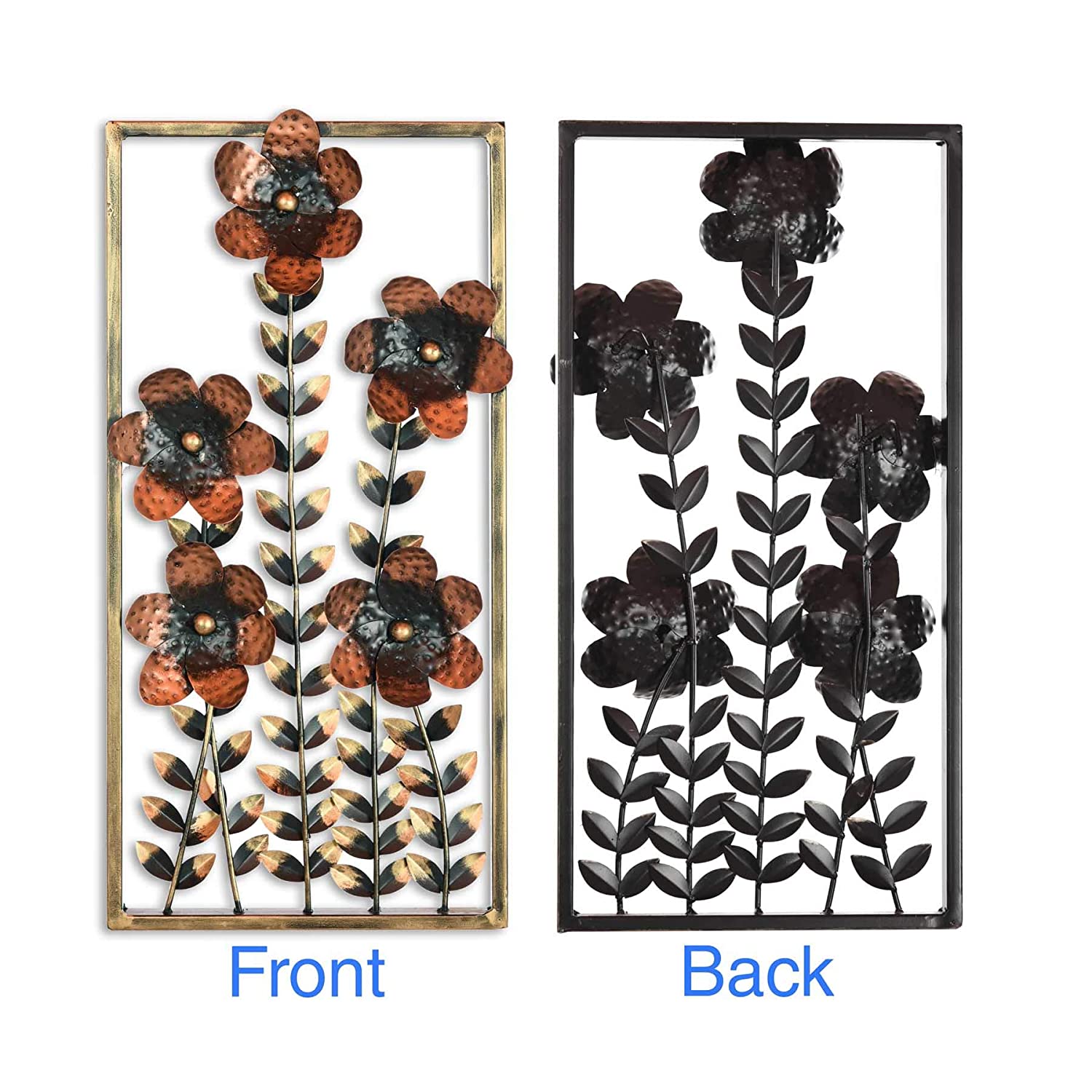 Flower Metal Frame Mounted Wall Hanging Showpiece