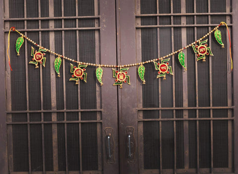 Handcrafted Swatic Toran/Bandarwal Metal Door Hanging
