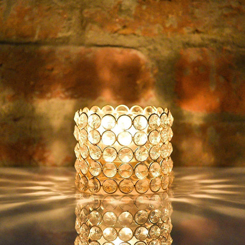 Metal Crystal Tea Light Holder for Home Decoration