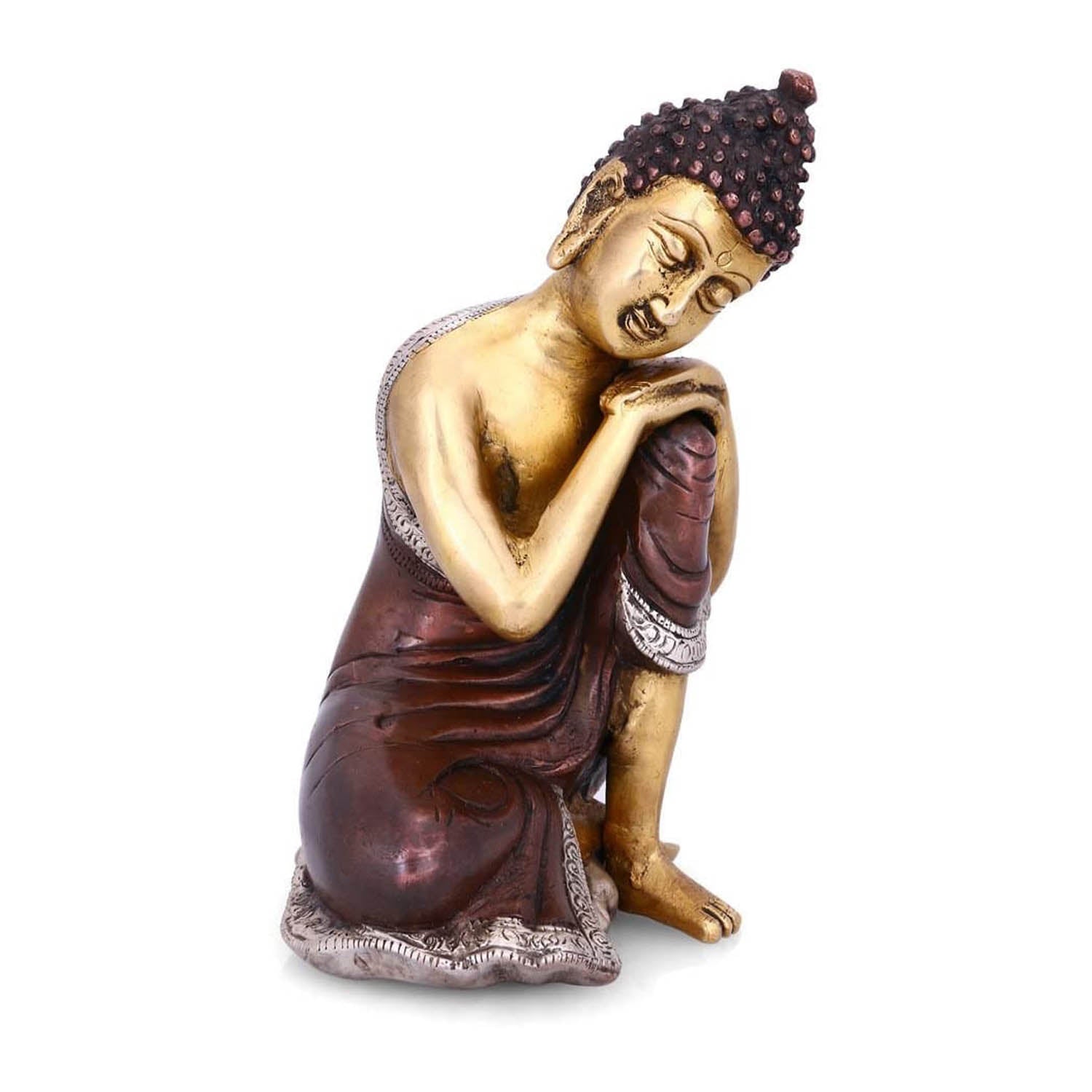 Thinking Buddha Brass Idol Murti Statue