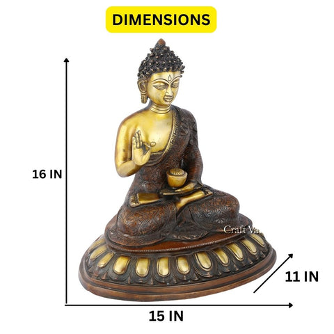 Brass Tibetan Abhaya Buddha Idol Showpiece Bbs273