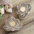 Wooden Lotus Shaped Tea Light Candle Holder Stand (Set of 2)