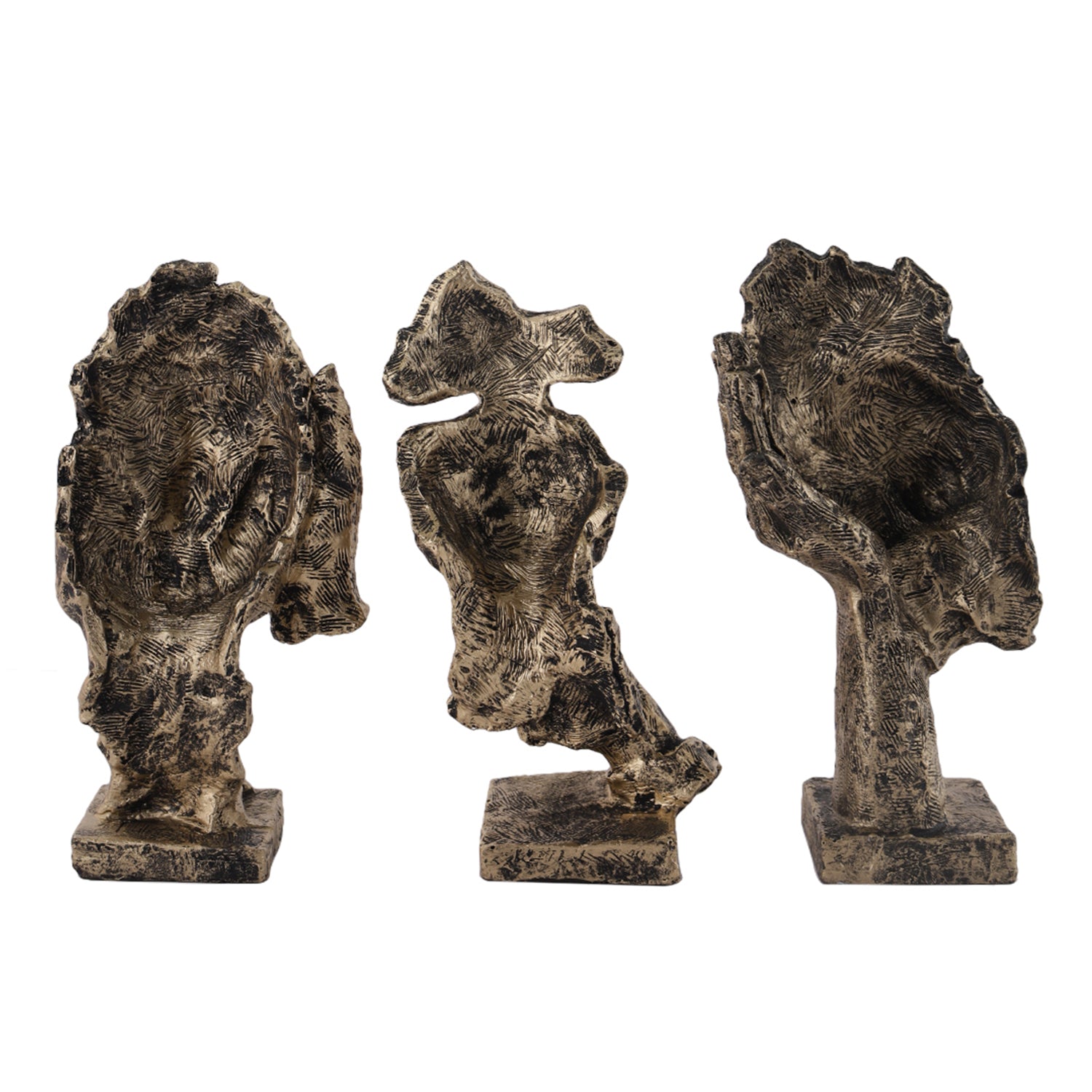 Human Face Decorative Resin Showpiece (Set of 3)