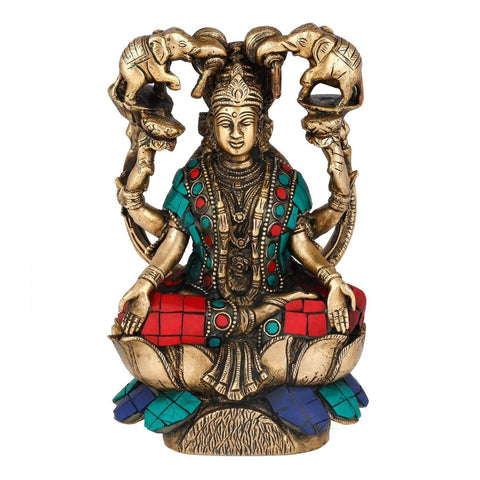 Maa Laxmi Statue With Lotus Base Decorative Showpiece