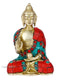 Brass Earth Touching Sitting Tibet Buddha Statue-Bts229