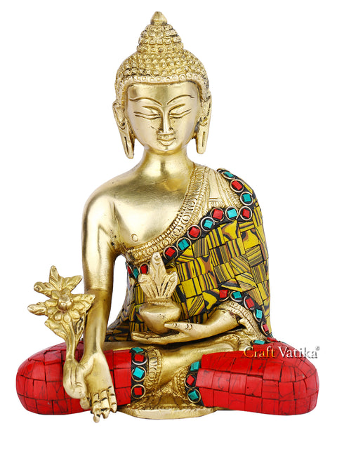 Brass Decorative Buddhism Tibetan Feng Shui Healing Sculpture Buddha Statue-Bts214
