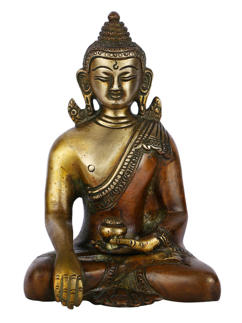 Brass Bhumisparsha Buddha Idol Showpiece Bbs283