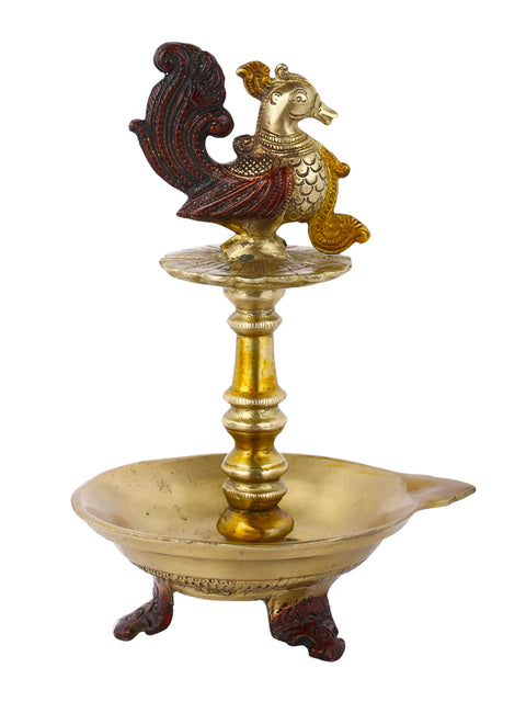 Brass Antique Bird Diya Puja Oil Lamp Showpiece Chbs113