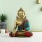 Brass Buddha Idol Multicolored Stones Showpiece Bts227