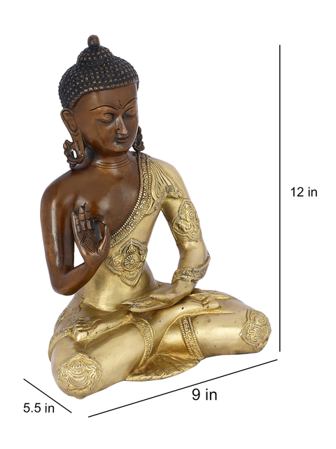 Brass Buddha Idol Showpiece Tibetan Chinese Buddhist Fengshui Bbs276