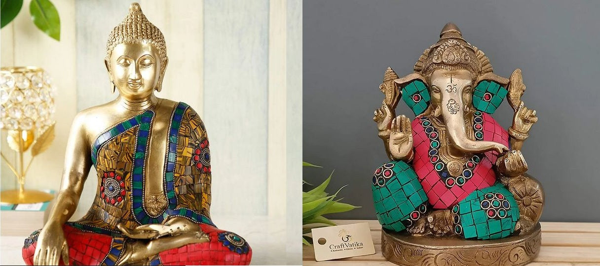 Ganesha & Buddha idols for peace and happiness