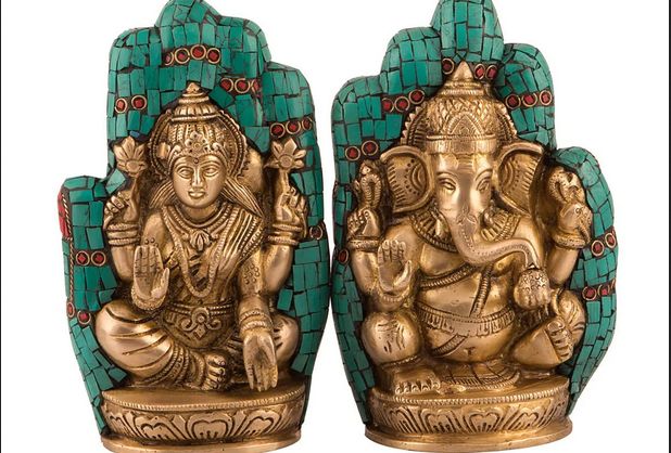 Laxmi Ganesh brass murti