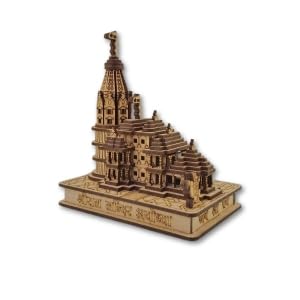 Ram Mandir Ayodhaya Model in Wooden with Light (4 Inch Height) RDBS116