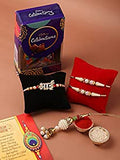 Rakhi Set of 4 for Brother Bhabhi Kids with Chocolate Gift GMAS226-BC- DIYA Combo