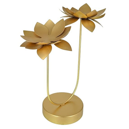 Tealight Candle Holder for Home Decoration, Festiv Decor Lotus Design Tealight Candle Holder, Diwali Decoration Items, Pooja Decorations Items, Christmas Decor Gifts for Home Office Family(TCMH494-1BOX)