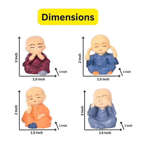 Baby Monk Buddha Showpiece Set of 4 BMAS113