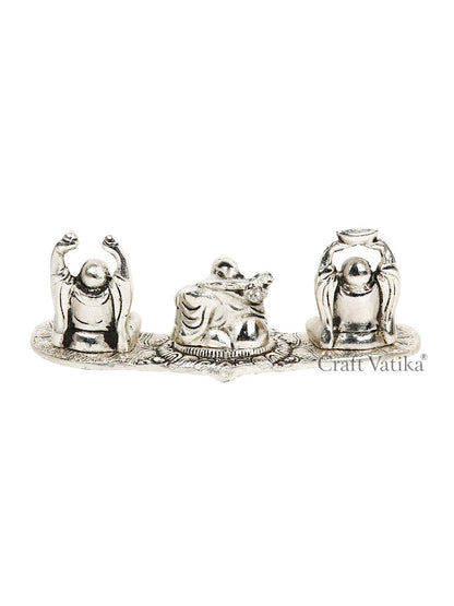 Metal Laughing Buddha Idol Statue Showpiece Bbs315