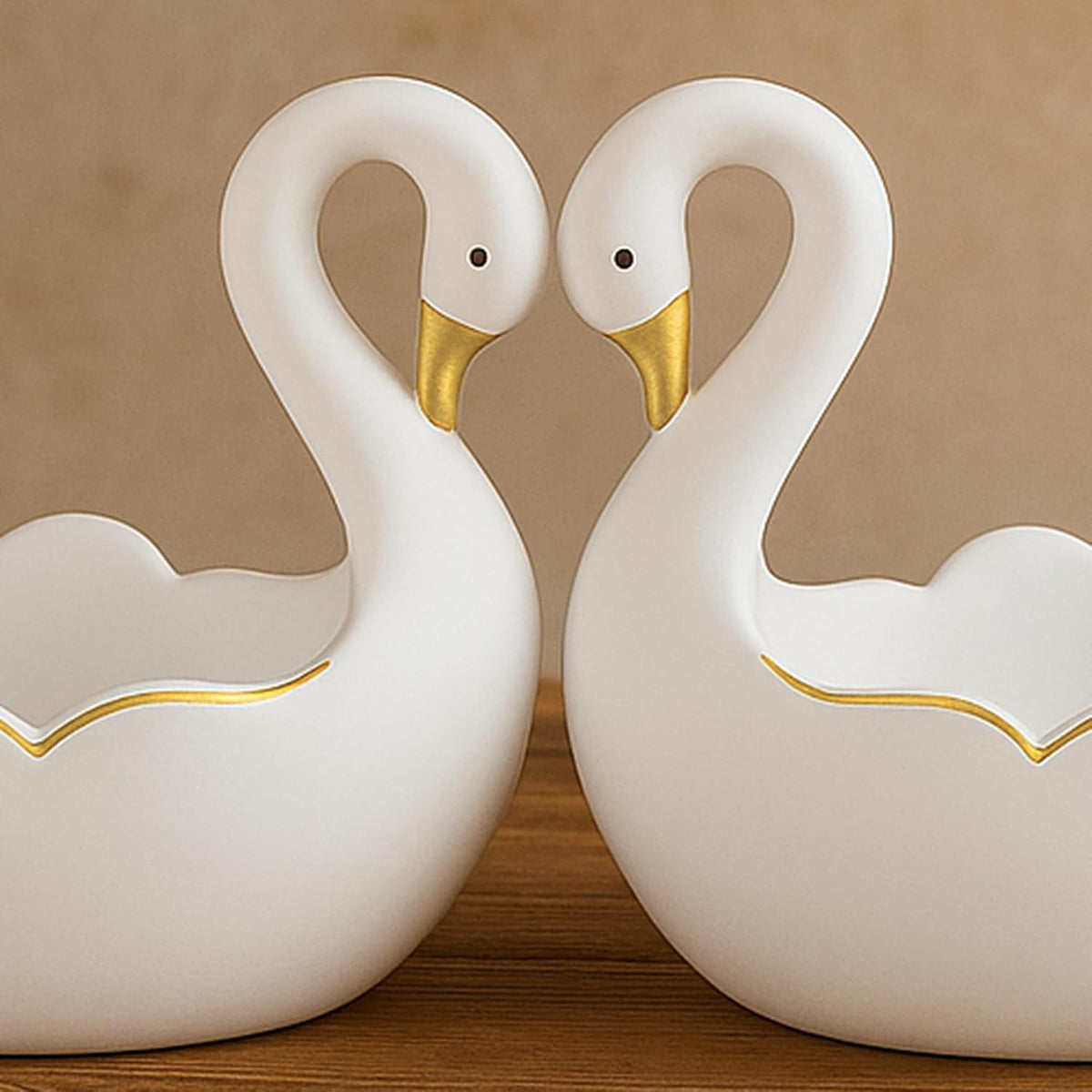 White Swan Couple Tealight Candle Holder for Wedding Return Valentine Day Gift