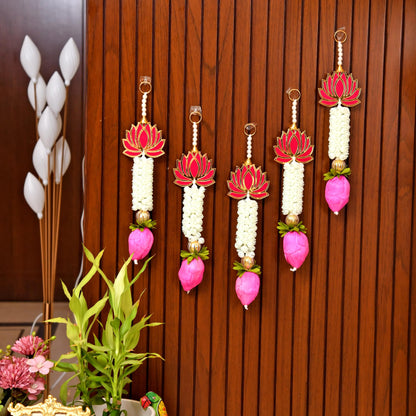 Set of 5 Lotus Buds Latkan Hanging for Door & Wall Decoration (LTKN154-5)