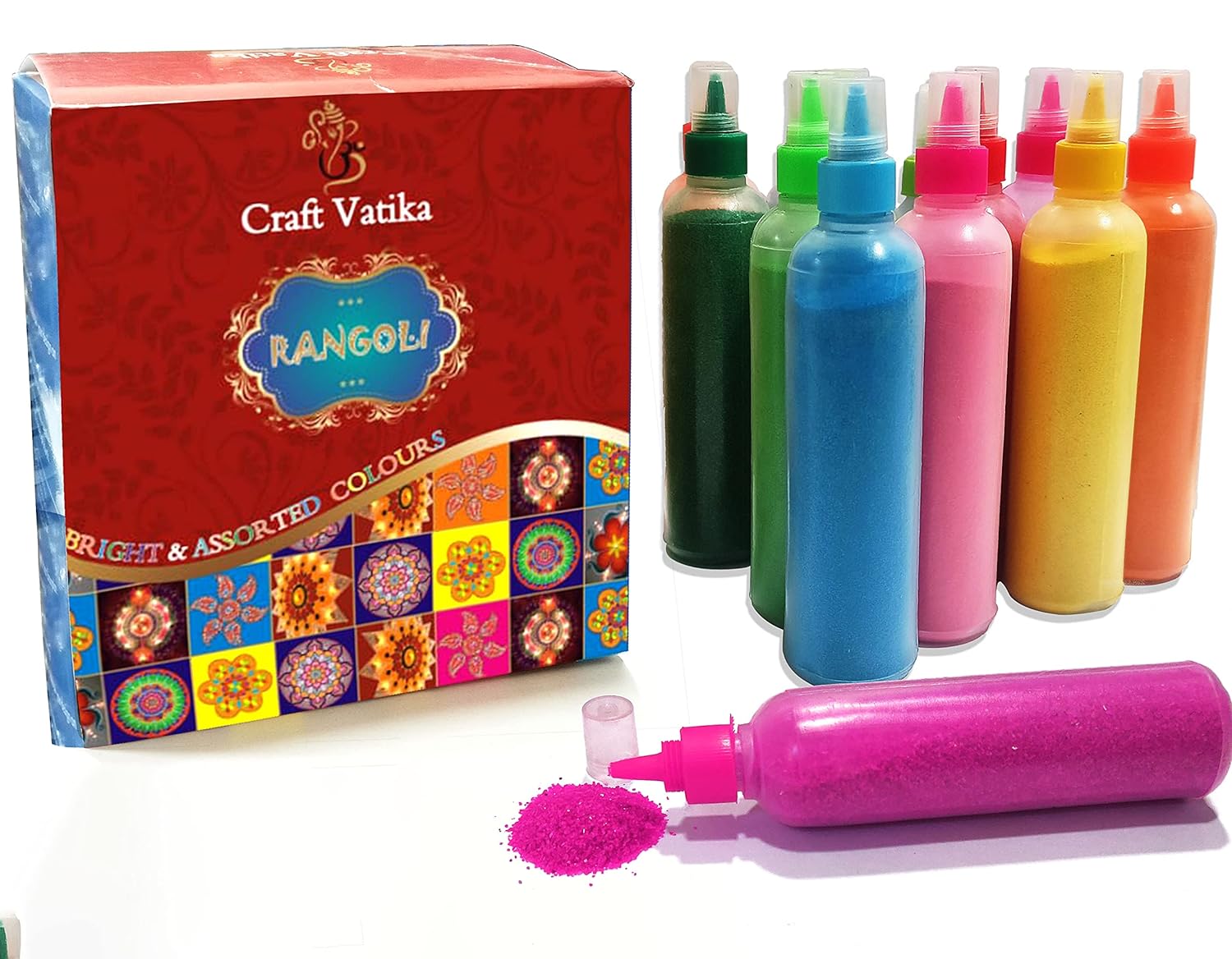 240 Rangoli Colour Powder Tube Kit Diwali Decoration Items RANGOLIE101-20