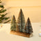 Mini Christmas Tree Miniature Table Decor Artificial Pine Green Tree with Wooden Base for Christmas Decorations Items|