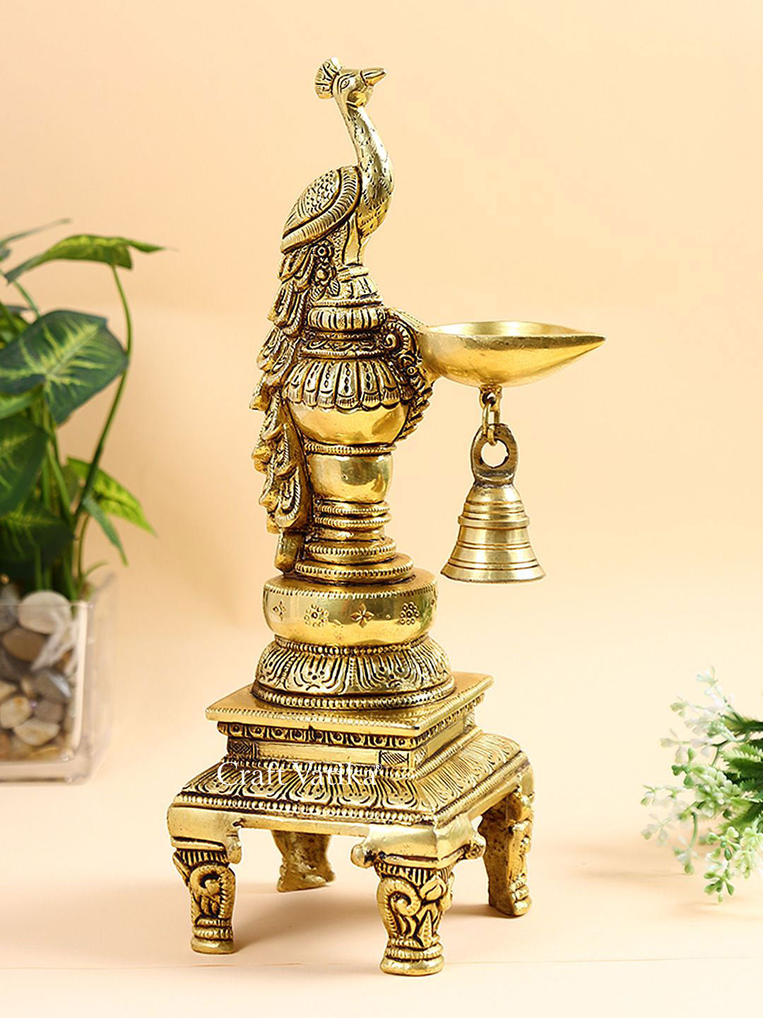Brass Peacock Decorative Diya For Decoration Dfbs421