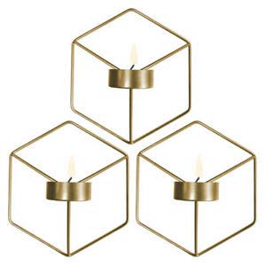 Hexagon Geometric Tealight Candle Holder Wall Hanging Stand Showpiece Dfmw374