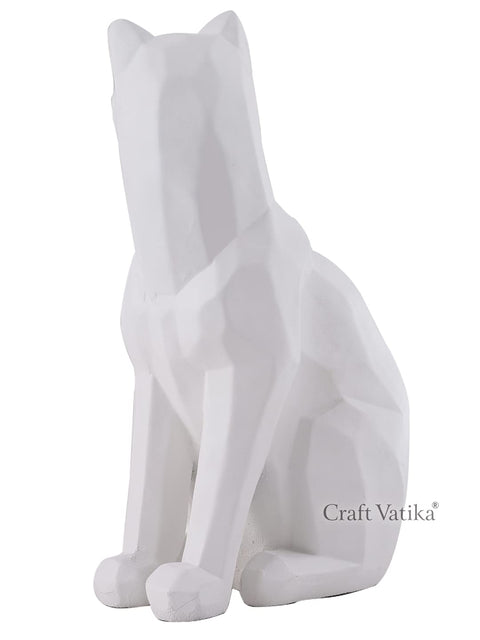 Polyresin Statue of Cat in Sitting Position Decorative Figurine