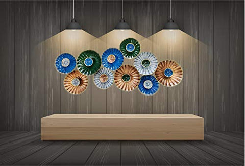 Metal 3D Abstract Flower Mounted Wall Hanging Showpiece