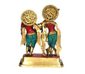 Large Brass Idol of Radha Krishna Spiritual Worship Statue