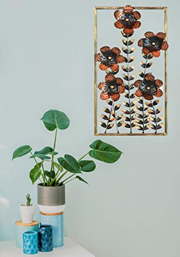 Flower Metal Frame Mounted Wall Hanging Showpiece 