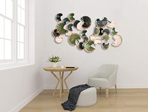 3D Floral Round Cut Off Disc Iron Wall Decor Art Showpiece 