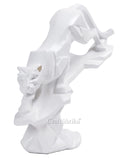 Ceramic White Panther Showpiece for Home Decor