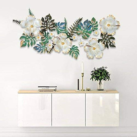Metal 3D Multicolor Flowers leaf Wall Hanging showpiece 