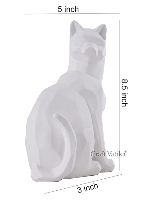 Polyresin Statue of Cat in Sitting Position Decorative Figurine