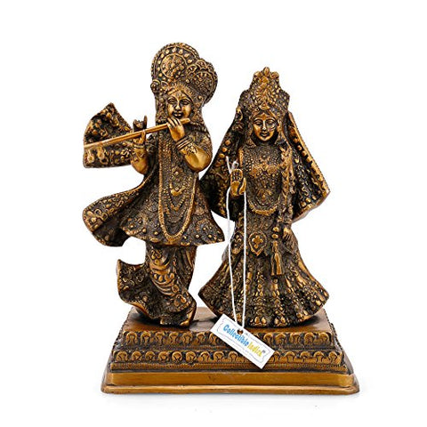 Brass Standing Radha Krishna Idol Murti Statue