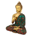 Blessing Gautam Buddha Idol Brass Multicolored Showpiece Bts182-New